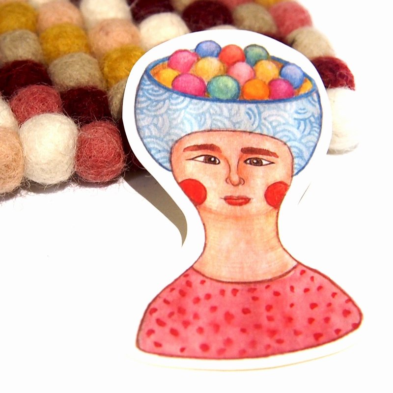 中山先生-贴纸-汤圆男孩 - 贴纸 - 纸 