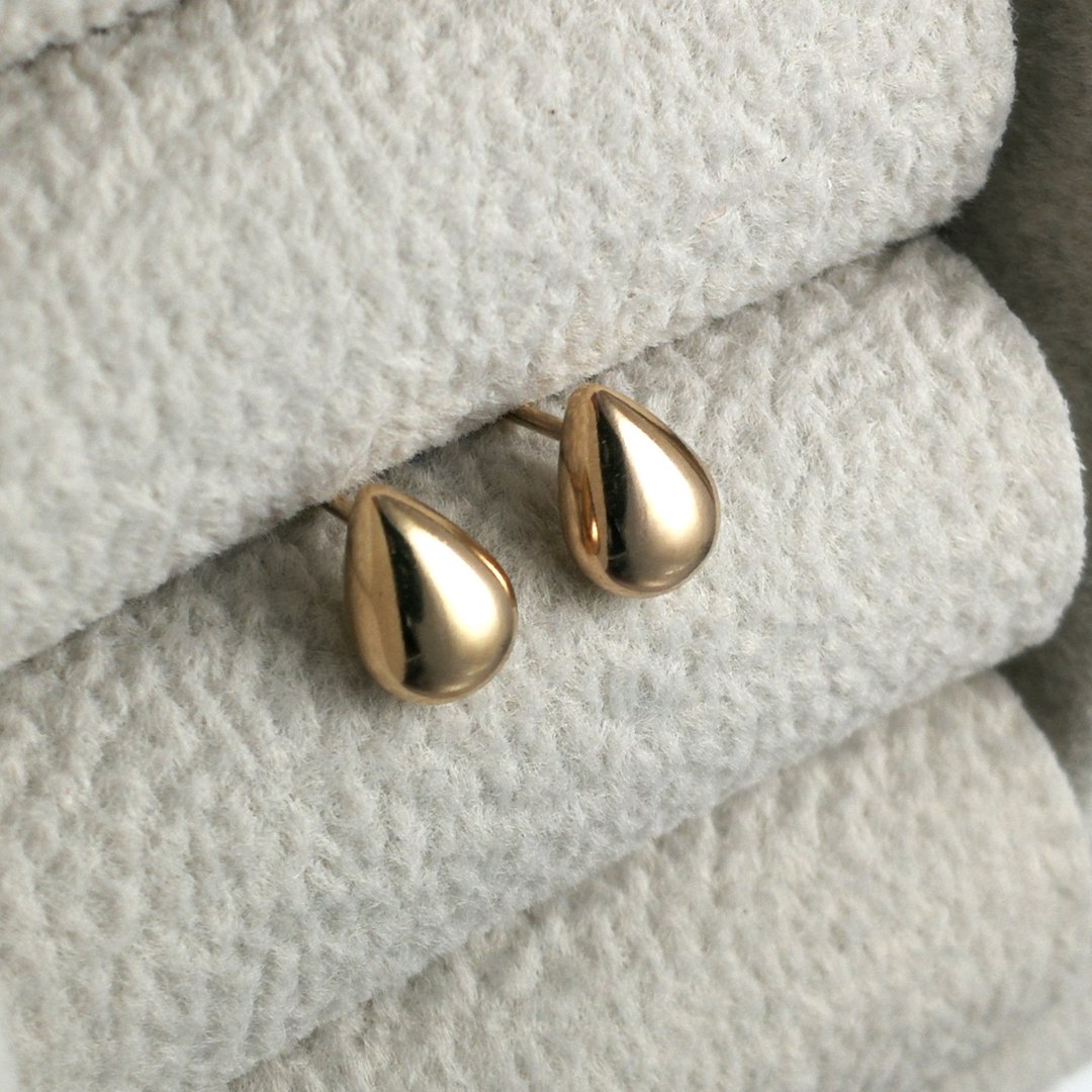 Drop-日本制18K玫瑰金耳环 (L) - 耳环/耳夹 - 24k 金 金色