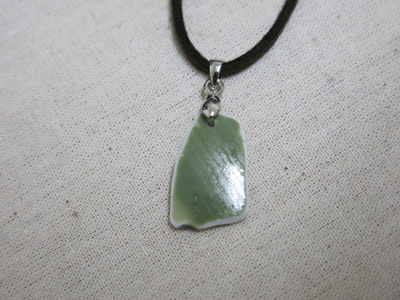 砌蛹 | 手工陶片项链 - 项链 - 陶 绿色