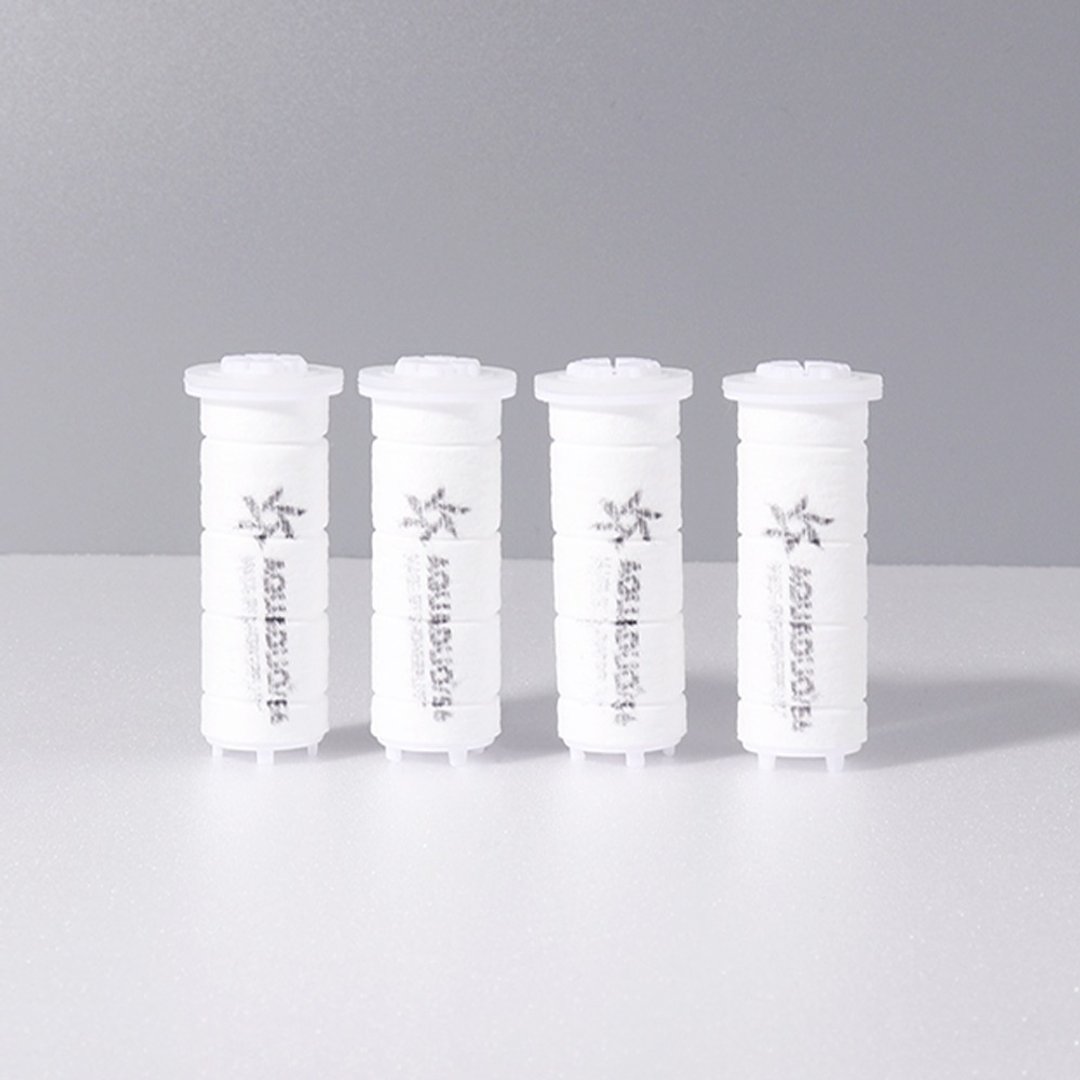 AQUADUO - 旅行用迷你沐浴过滤花洒头PLA滤芯 (4件装) 330RF-R4 - 卫浴用品 - 环保材料 白色