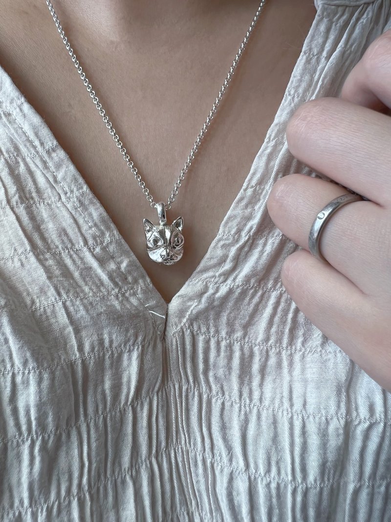 小森箖系列—法国斗牛犬—纯银项链 - 项链 - 纯银 银色