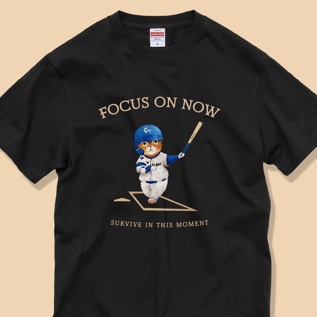 FOCUS ON NOW BLUE ver. / 经典纯棉 T 恤 - 女装 T 恤 - 棉 白色