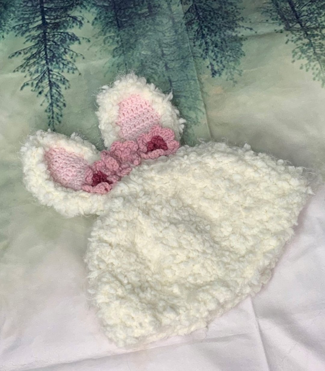 手工编织 / 婴幼儿立体兔耳朵毛帽 - 帽子 - 羊毛 