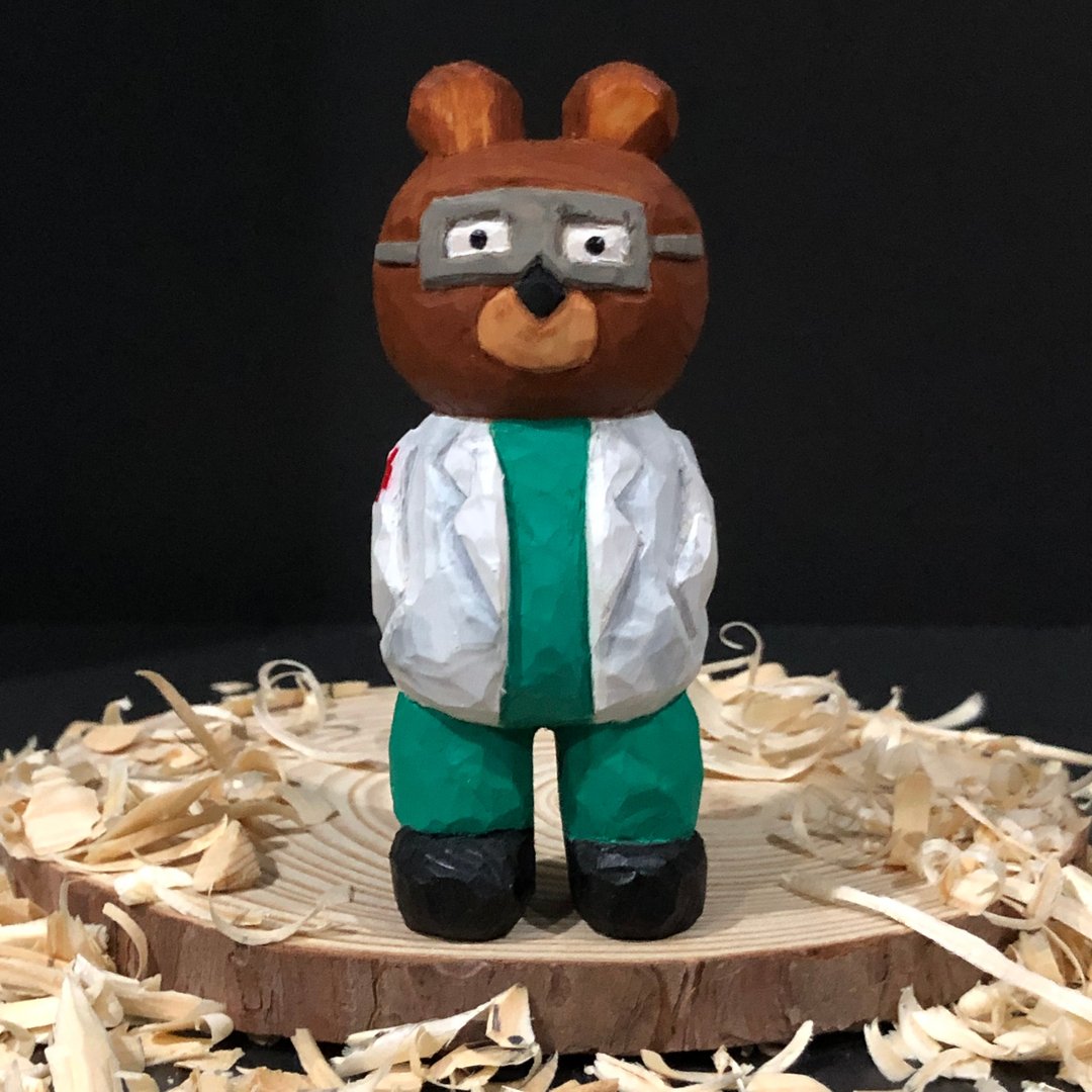 Doctor Bear - 摆饰 - 木头 多色