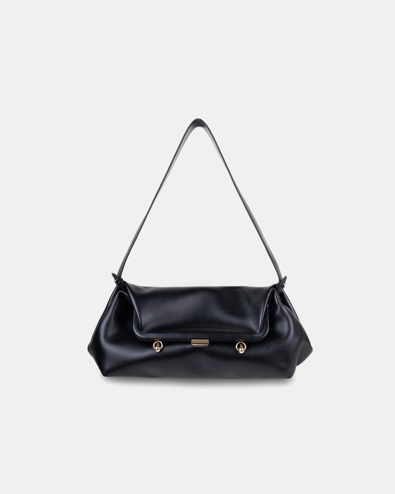 Canna Bag 素皮革 手提包 腋下包 斜背包 黑色 - 手提包/手提袋 - 人造皮革 黑色