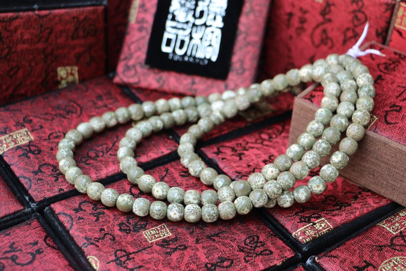 天然阴皮星月菩提 9x8mm桶珠 108颗 菩提子 佛珠 盘玩变色快 收藏 - 手链/手环 - 植物．花 