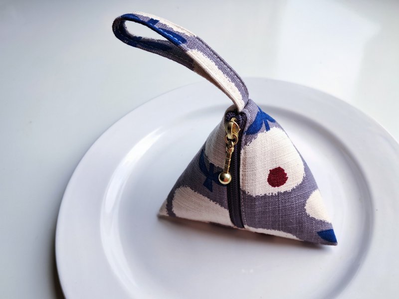 三角粽子零钱包_紫 - 零钱包 - 棉．麻 紫色