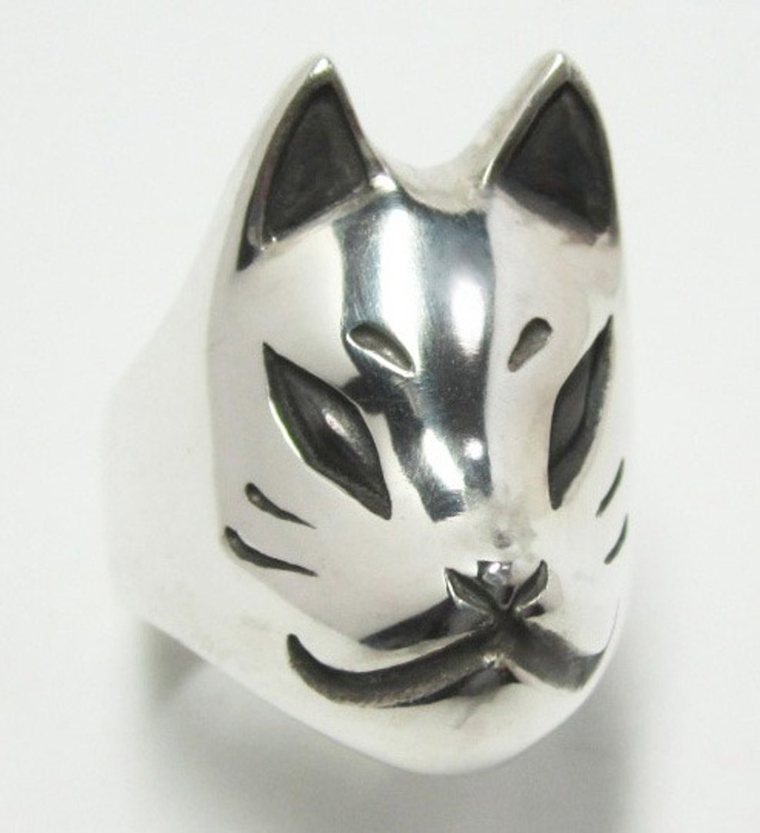 Fox face RING - 戒指 - 其他金属 灰色