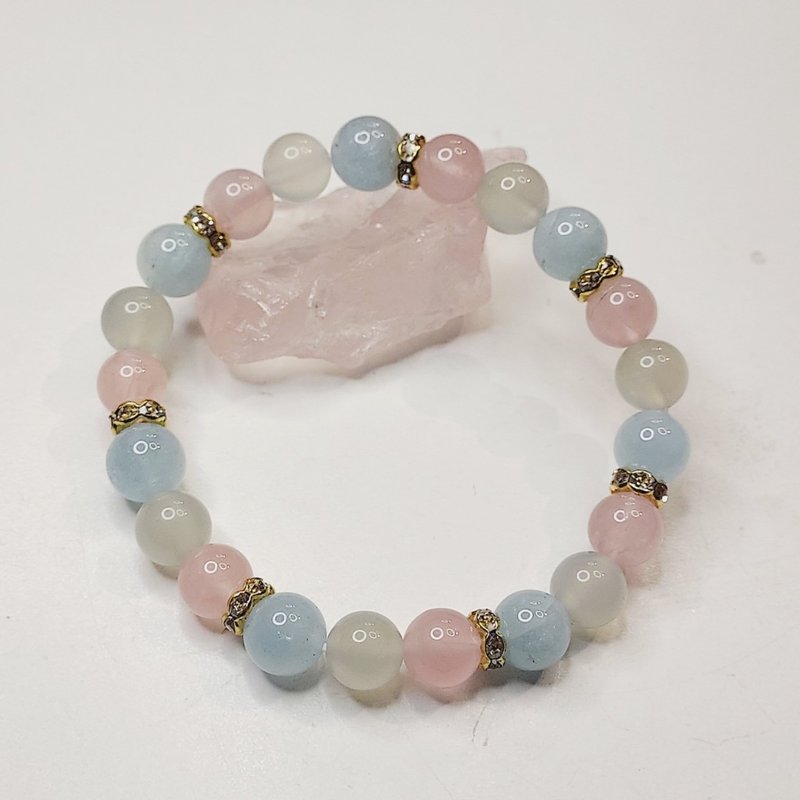 设计款式 - 海蓝宝 灰月光石 粉晶 - 手链/手环 - 水晶 