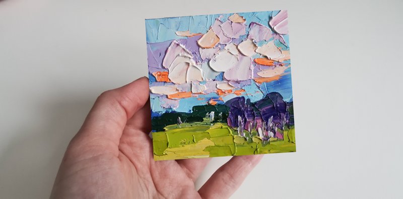 Sky Guan Painting 油畫原作 Original Art 手工油畫 Clouds 油畫 掛畫 Oil Painting by Verafe - 海报/装饰画/版画 - 压克力 蓝色