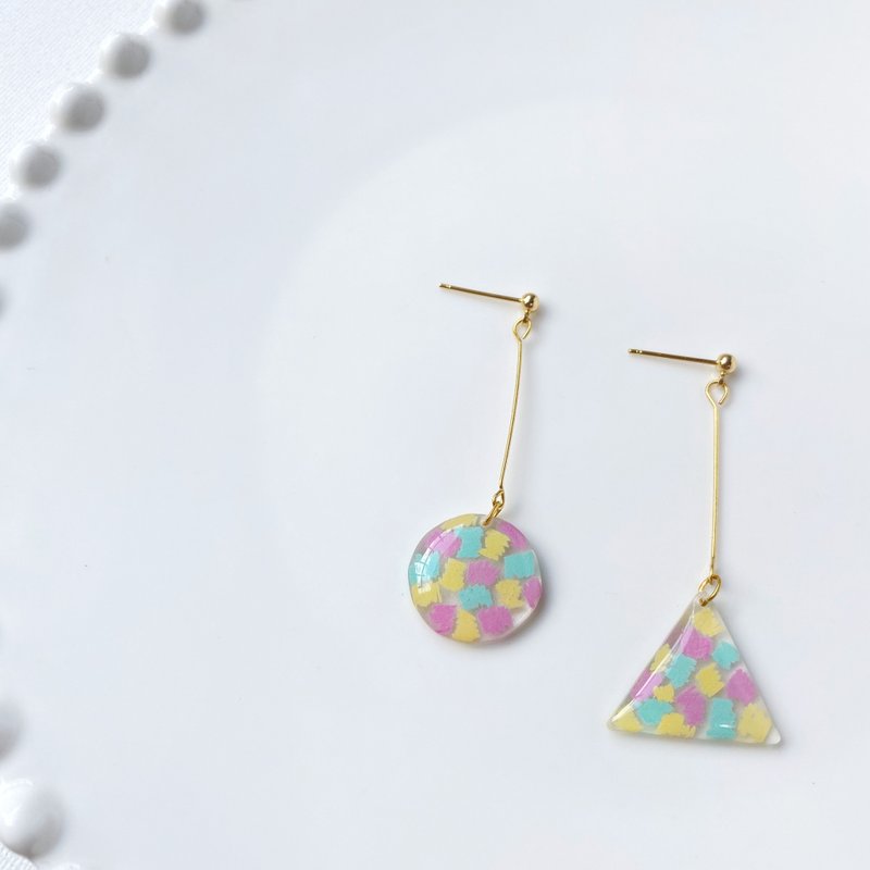 春日协奏曲夹式/针式耳环 - 耳环/耳夹 - 树脂 透明