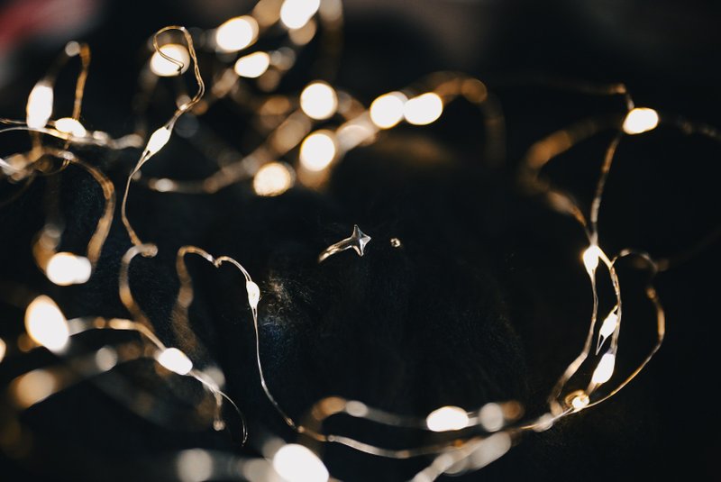 纯银三颗星星戒指 - 戒指 - 纯银 银色