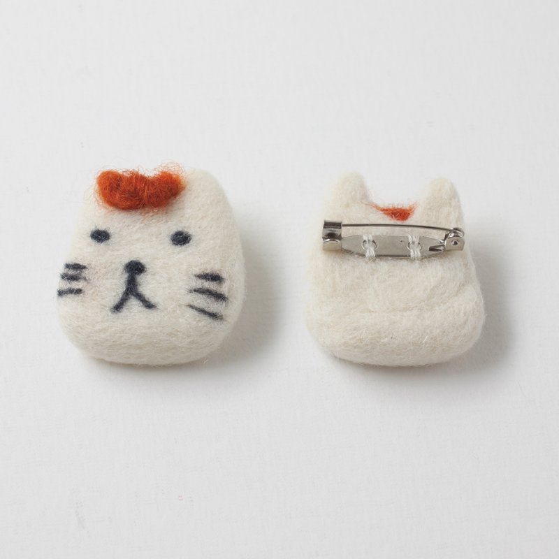 羊毛毡别针 - 红发  全手工 原创设计 - 胸针 - 羊毛 白色