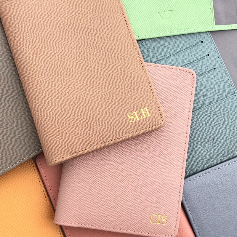 Passport Cover - Monogram Passport holder- Personalized Leather Passport Holder - 其他 - 真皮 粉红色
