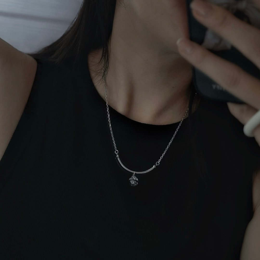304不锈钢 微笑线 胎毛项链 母乳/脐带/宠物毛 - 婴儿饰品 - 不锈钢 