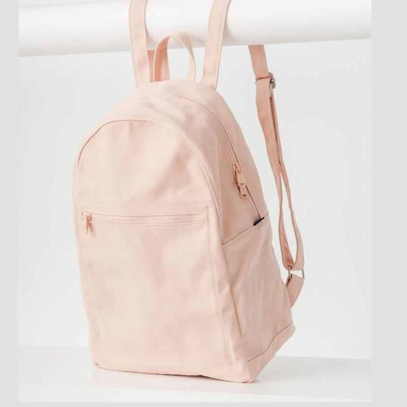  【 文青新色】  SC. GREEN 后背包-清爽粉橘 - 后背包/双肩包 - 棉．麻 粉红色