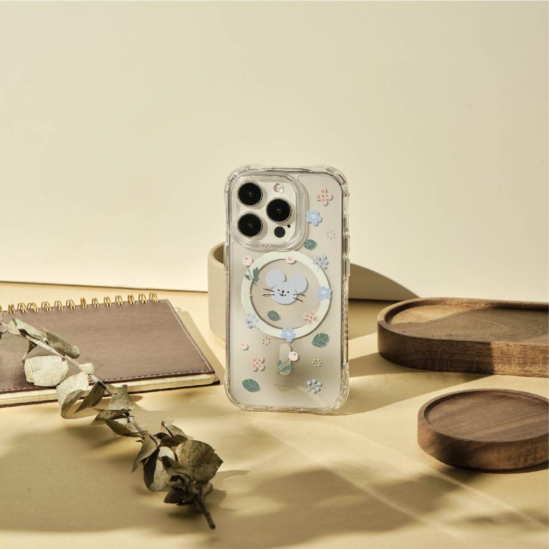 Mandie花花小鼠抗黄防摔MagSafe iPhone手机壳 - 手机壳/手机套 - 塑料 透明