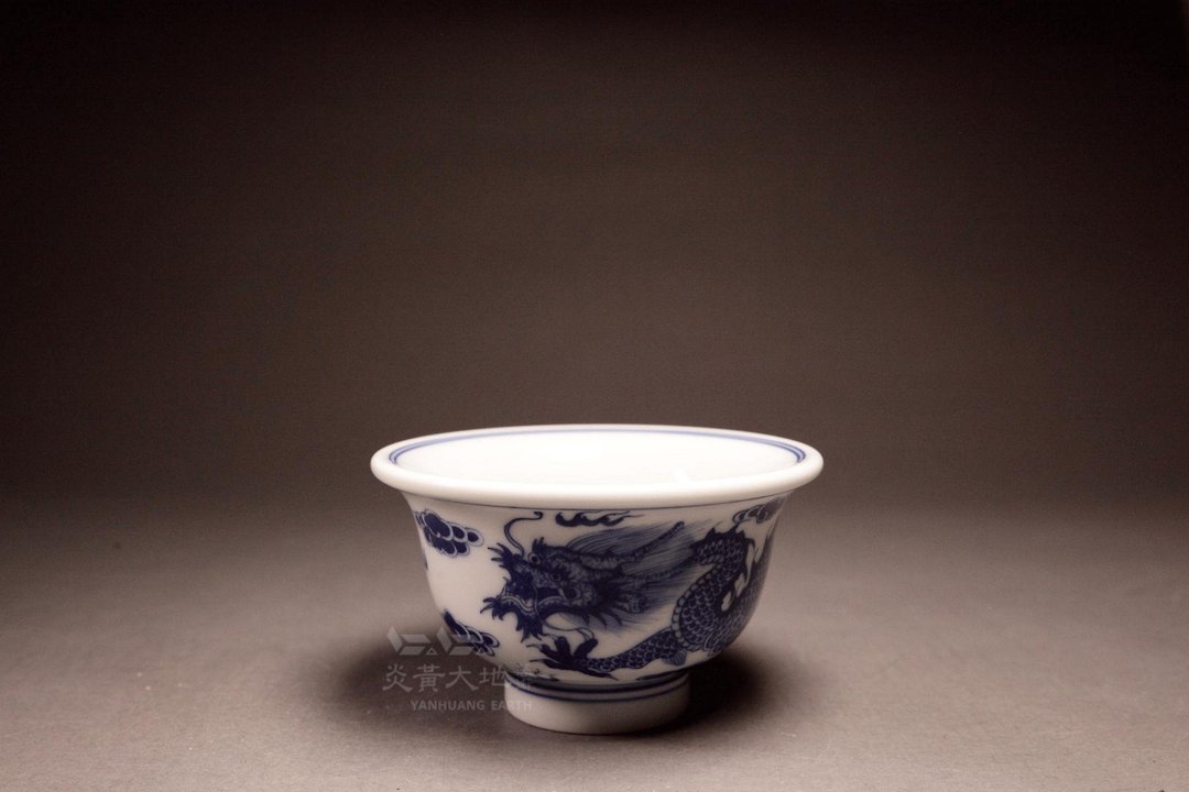【龙腾压手杯】炎黄大地艺术 龙山堂 景德镇 青花瓷 150cc - 茶具/茶杯 - 陶 蓝色