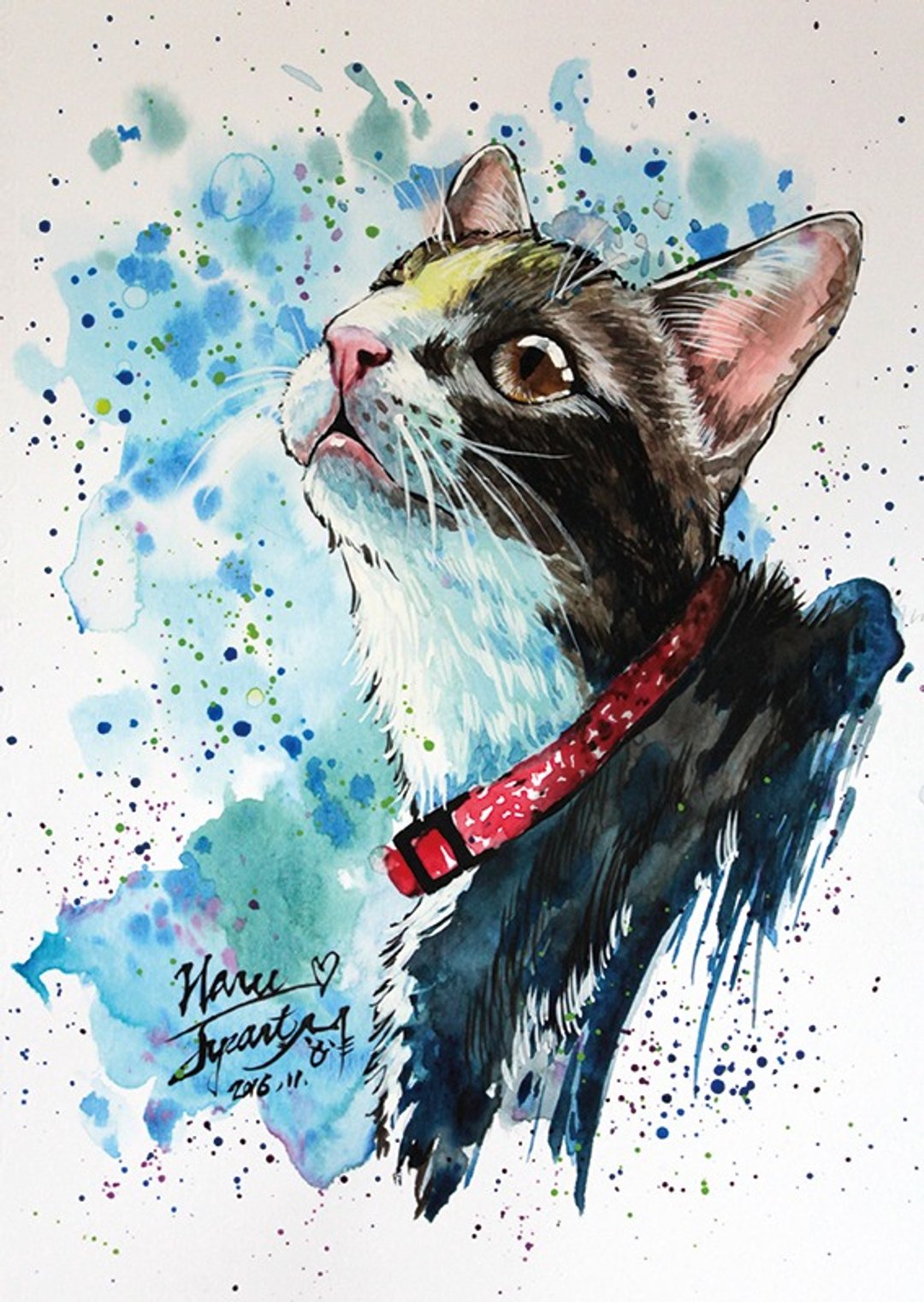 [喵信片] 水彩手绘猫 - HARU 虎斑 (单张购买区) - 卡片/明信片 - 纸 多色