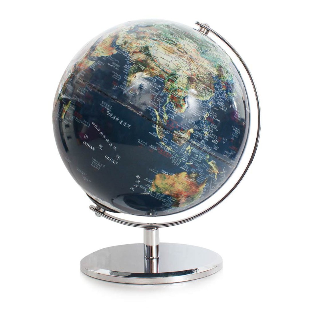 SkyGlobe 10寸卫星亮面金属底座地球仪(中英文对照) - 摆饰 - 塑料 蓝色