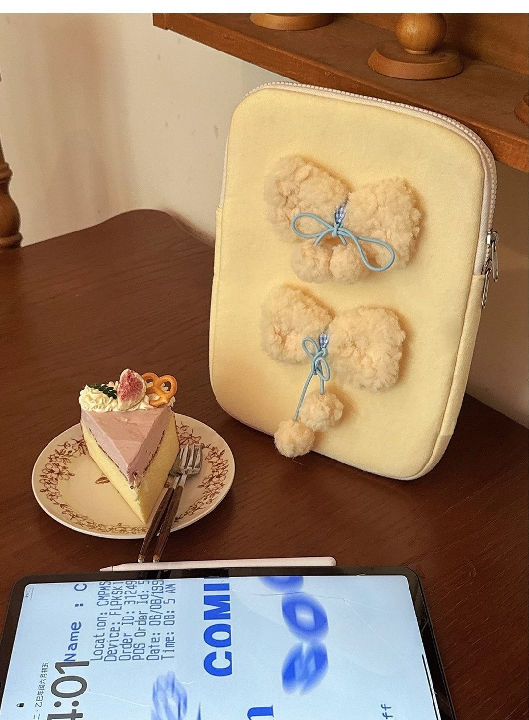 SEEUSODA/原创少女风蝴蝶结ipad平板包可爱电子书kindle收纳包 - 电脑包 - 聚酯纤维 黄色
