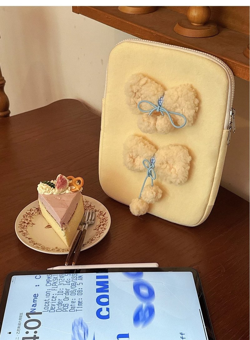 SEEUSODA/原创少女风蝴蝶结ipad平板包可爱电子书kindle收纳包 - 电脑包 - 聚酯纤维 黄色