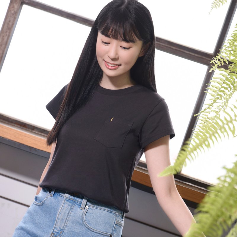 Original 口袋蓝鹊T∣蓝鹊电绣。铅笔灰经典素T。丝滑纯棉共7色 - 女装 T 恤 - 棉．麻 