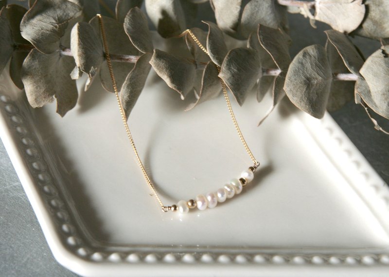 爱微笑 珍珠项链 锁骨链 定制长度 - 锁骨链 - 珍珠 白色
