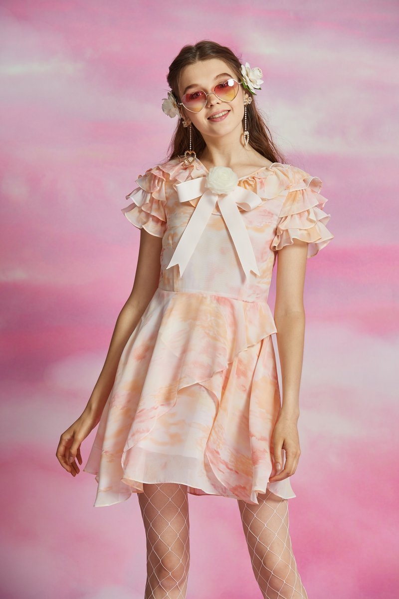 (size:S) Shade of Sky Dress - 洋装/连衣裙 - 棉．麻 