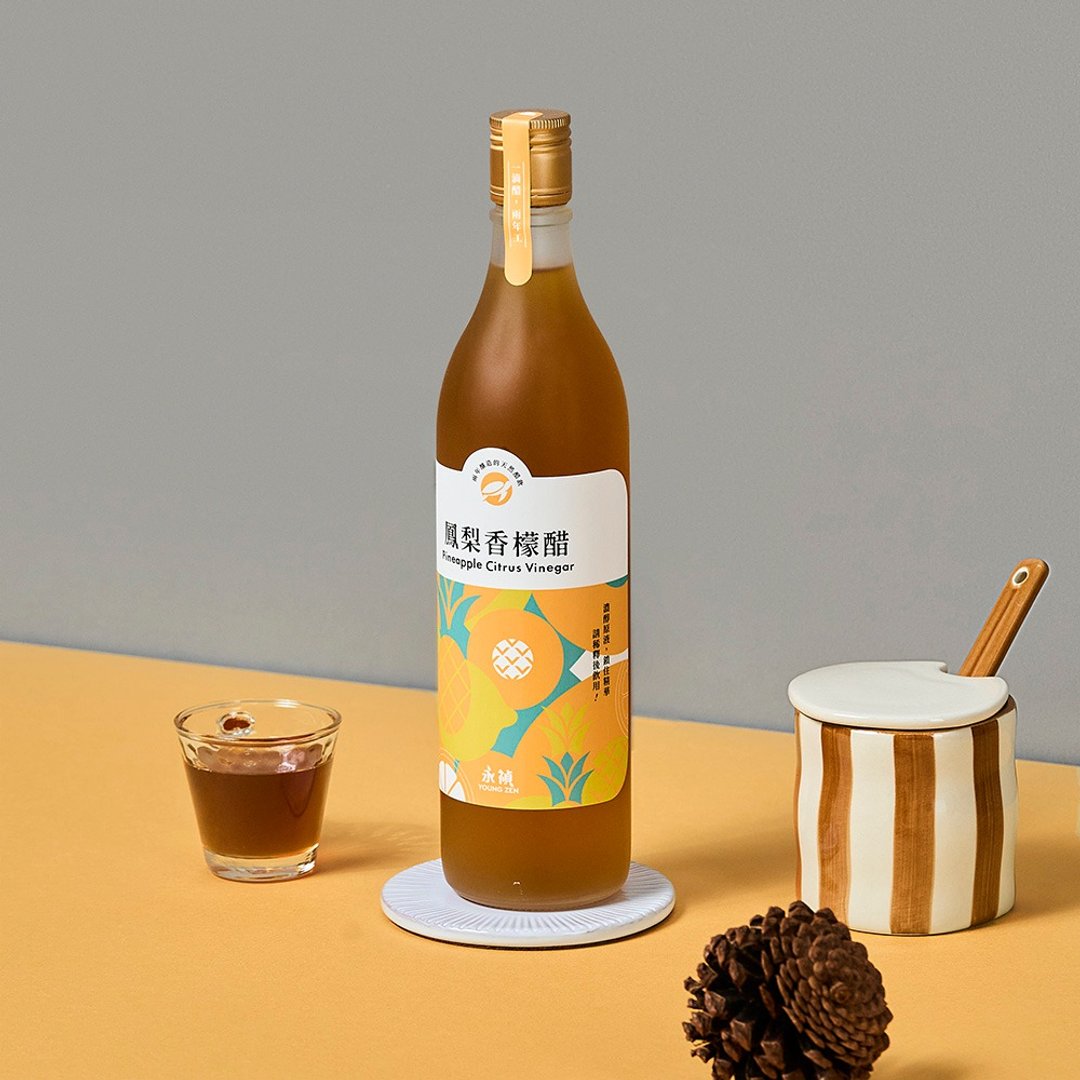 【永祯】凤梨香檬醋600ml l 独家风味果醋 健康果醋 2年天然酿造 - 醋/水果醋 - 浓缩/萃取物 橘色