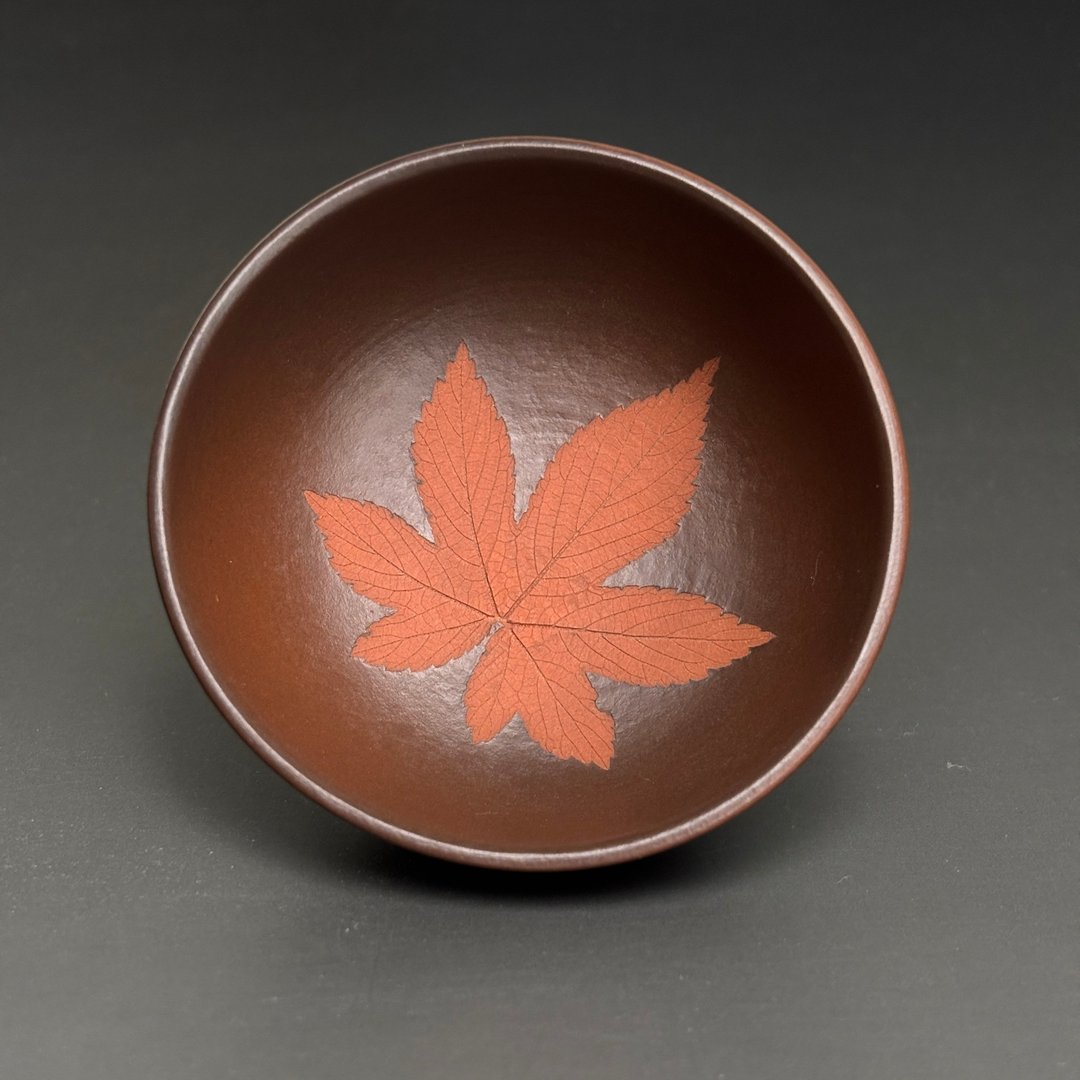 陈政岚 紫砂/朱泥枫叶杯 70ml - 茶具/茶杯 - 陶 多色