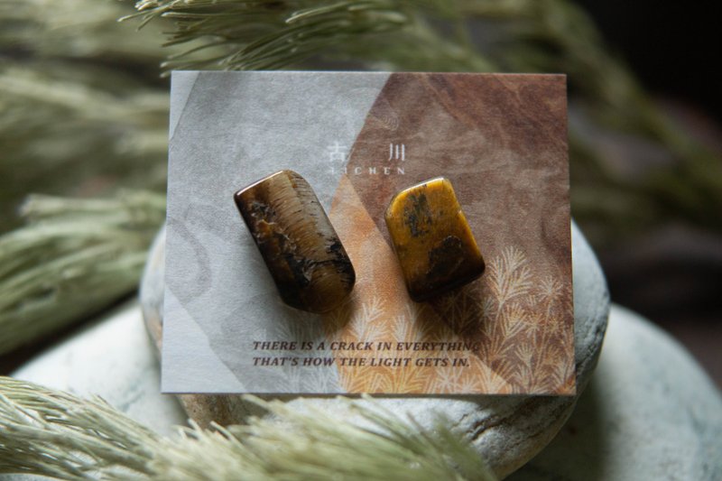 CRACK | 矿物系耳环 |  EARRINGS - 耳环/耳夹 - 玉石 咖啡色