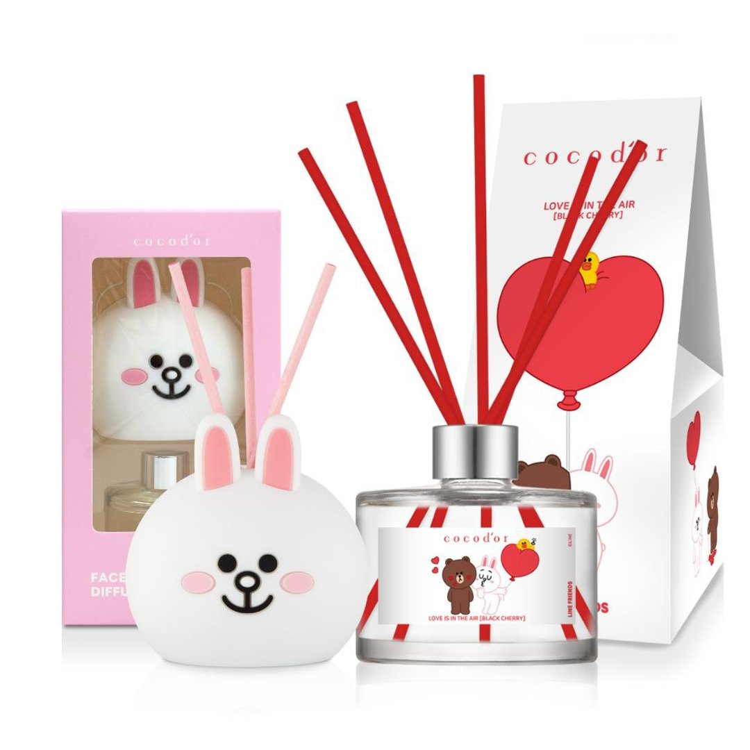 【独家组合】cocodor-LINE FRIENDS造型扩香瓶50ml+扩香瓶200ml - 香薰/精油/线香 - 玻璃 多色