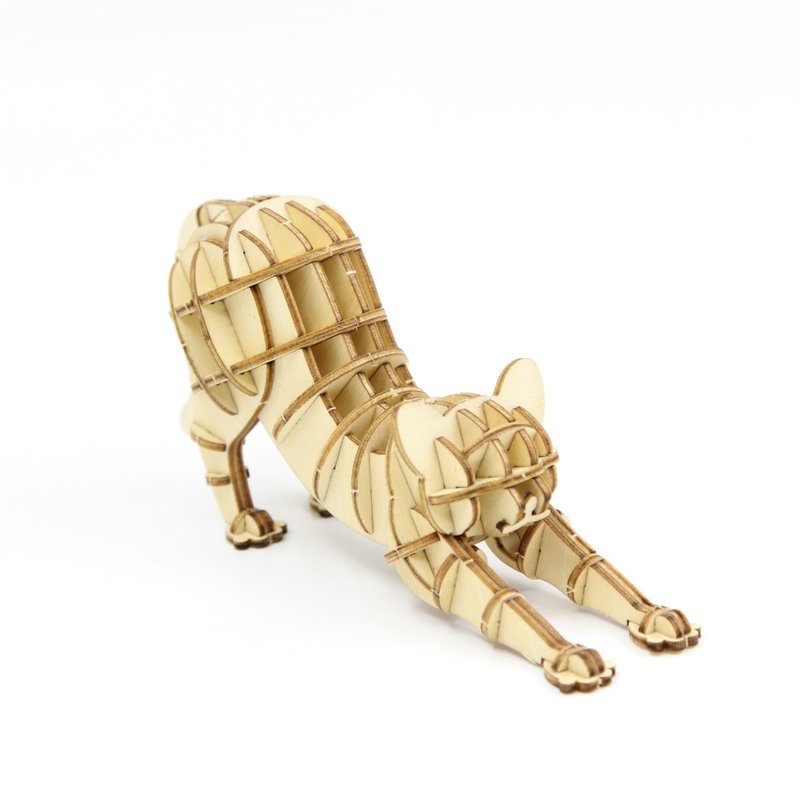 Team Green JIGZLE 3D立体拼图系列 | 木质慵懒猫拼图 | 超疗愈 - 拼图 - 环保材料 咖啡色