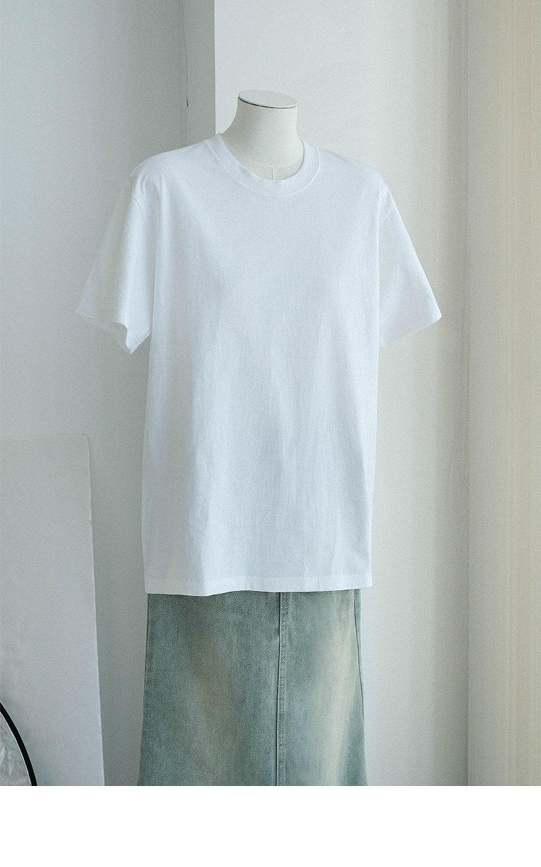 宽松纯棉白色半袖体桖ins潮日系百搭 - 女装 T 恤 - 棉 