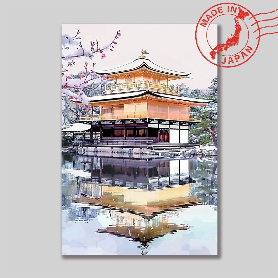 日本风景明信片・金阁寺、京都・日本制造・送礼、书写、装饰 - 卡片/明信片 - 纸 