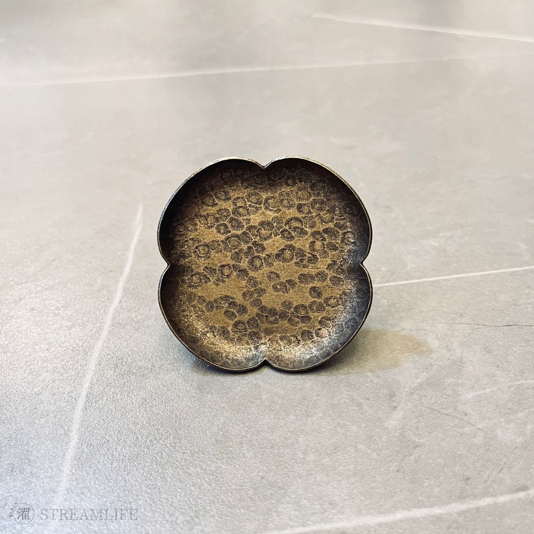 黑濯Streamlife - 手工锤纹盏托 - 海棠 - 茶具/茶杯 - 铜/黄铜 咖啡色