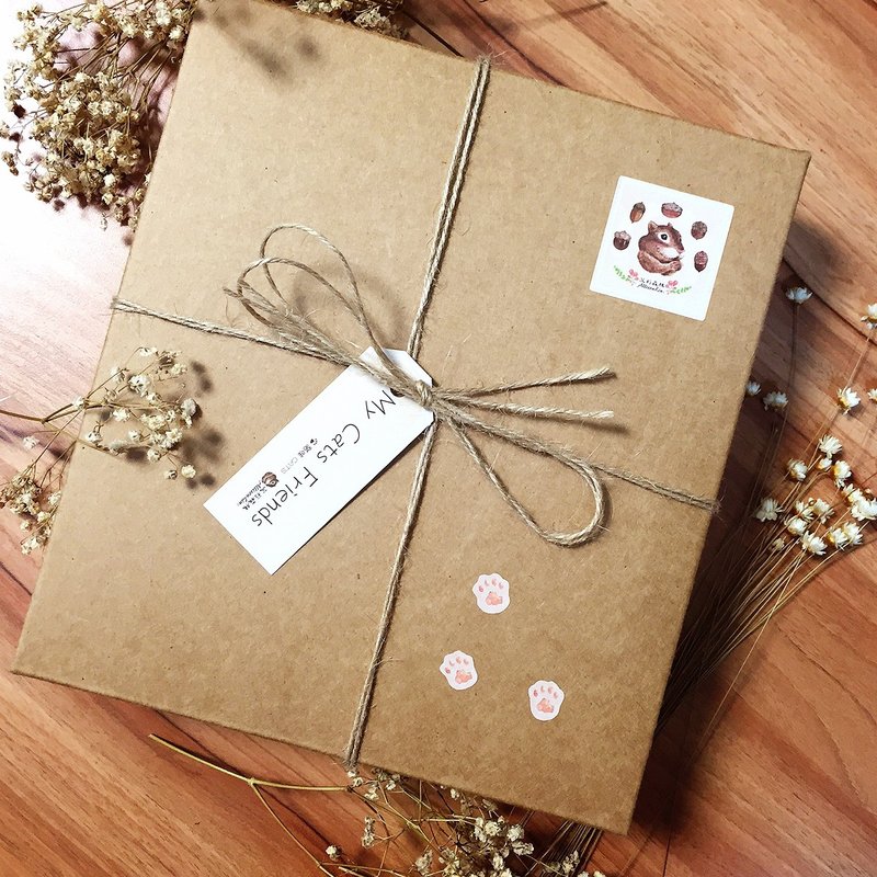 我的猫奴好友礼物盒 - 贴纸 - 纸 多色