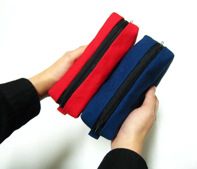 开学季/情人节 砖头 铅笔盒组合(2入) - 铅笔盒/笔袋 - 棉．麻 多色