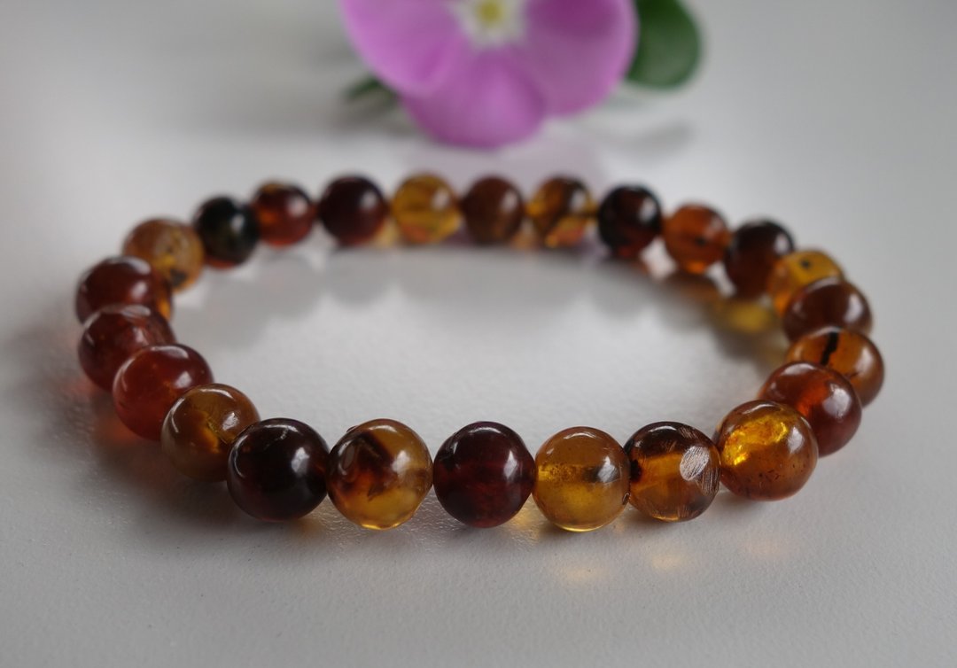 Baltic Amber 天然波罗的海 琥珀 6.07克 手链 非二代琥珀 附证书 - 手链/手环 - 半宝石 多色