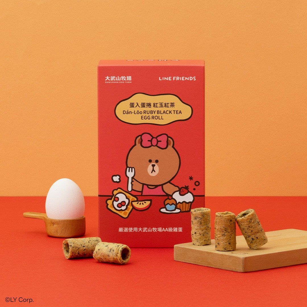 【大武山牧场】LINE FRIENDS 特别款 蛋入蛋卷 红玉红茶 - 零食/点心 - 新鲜食材 