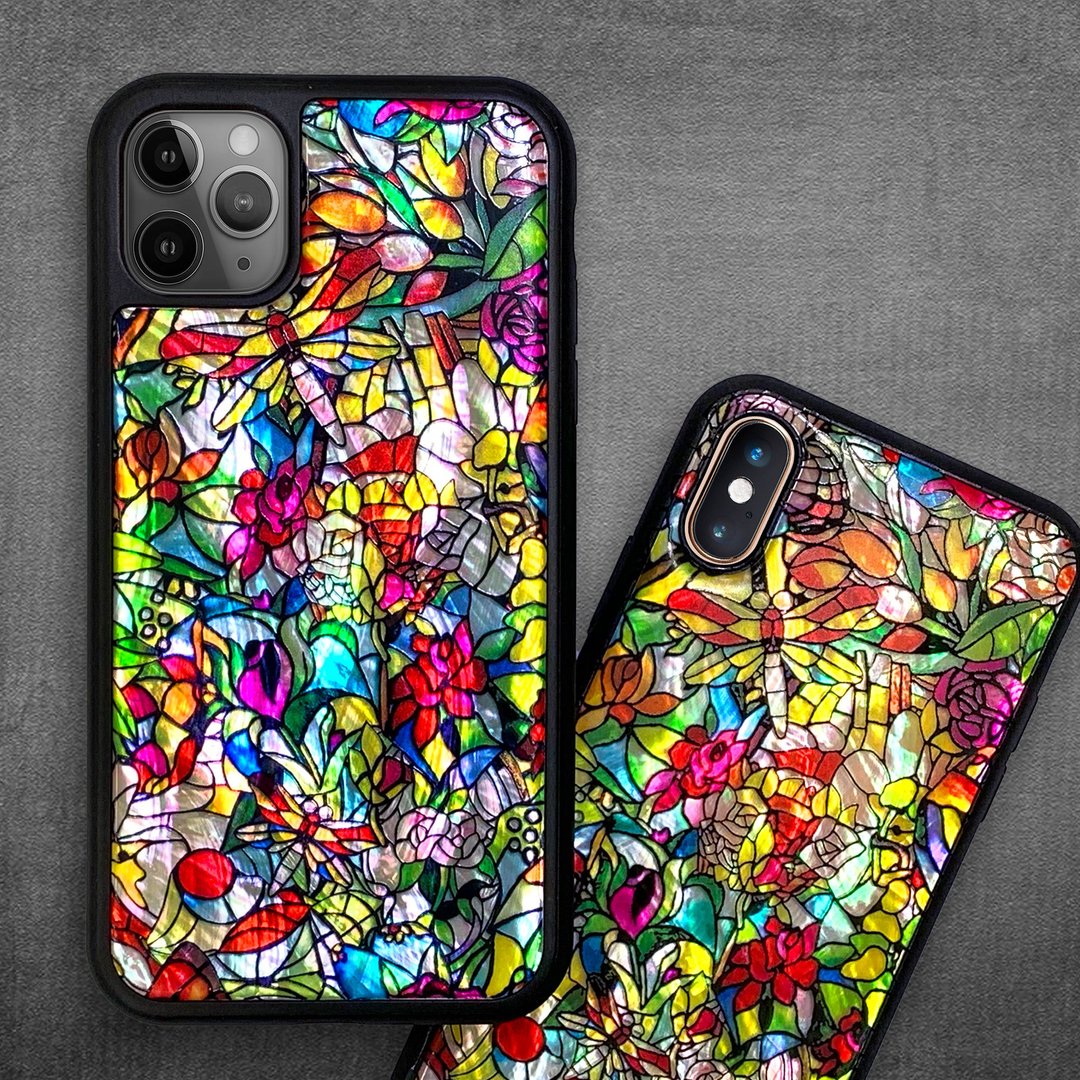 天然贝壳 iPhone 16 手机壳 耐冲击 花窗玻璃风格 可定制名字 - 手机壳/手机套 - 贝壳 多色