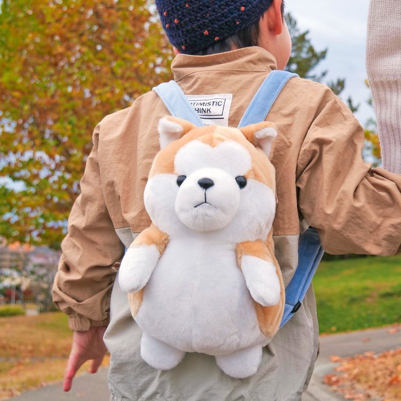 秋田犬造型双肩包 - 后背包/双肩包 - 聚酯纤维 咖啡色