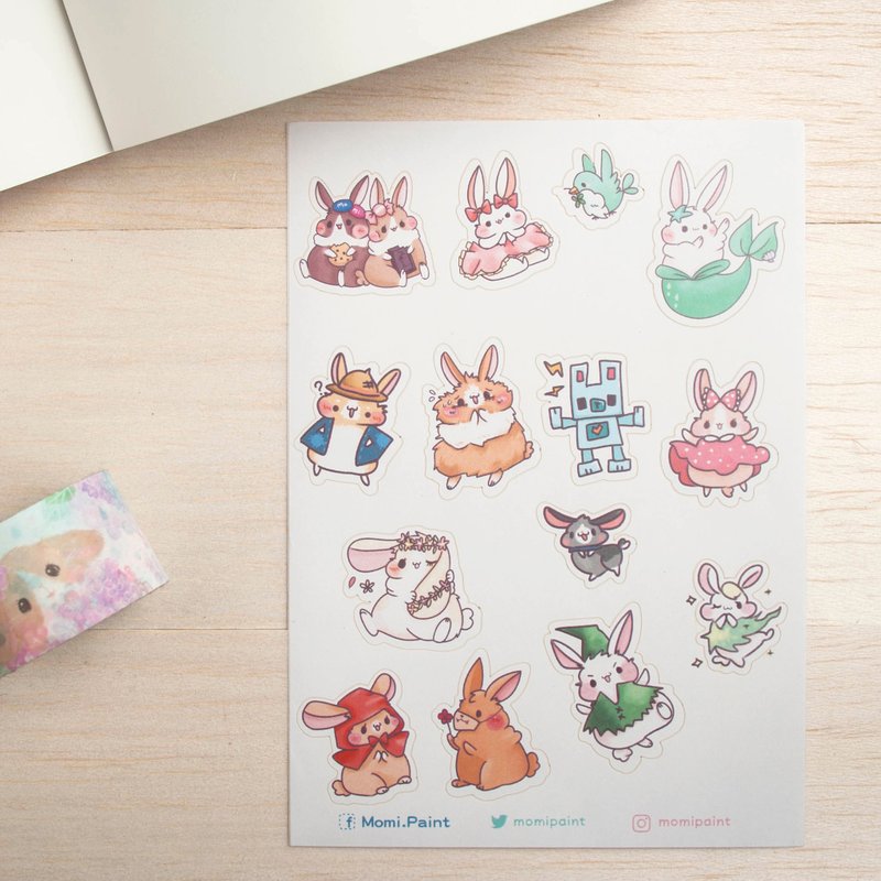 童话故事小兔01_贴纸 - 贴纸 - 纸 白色