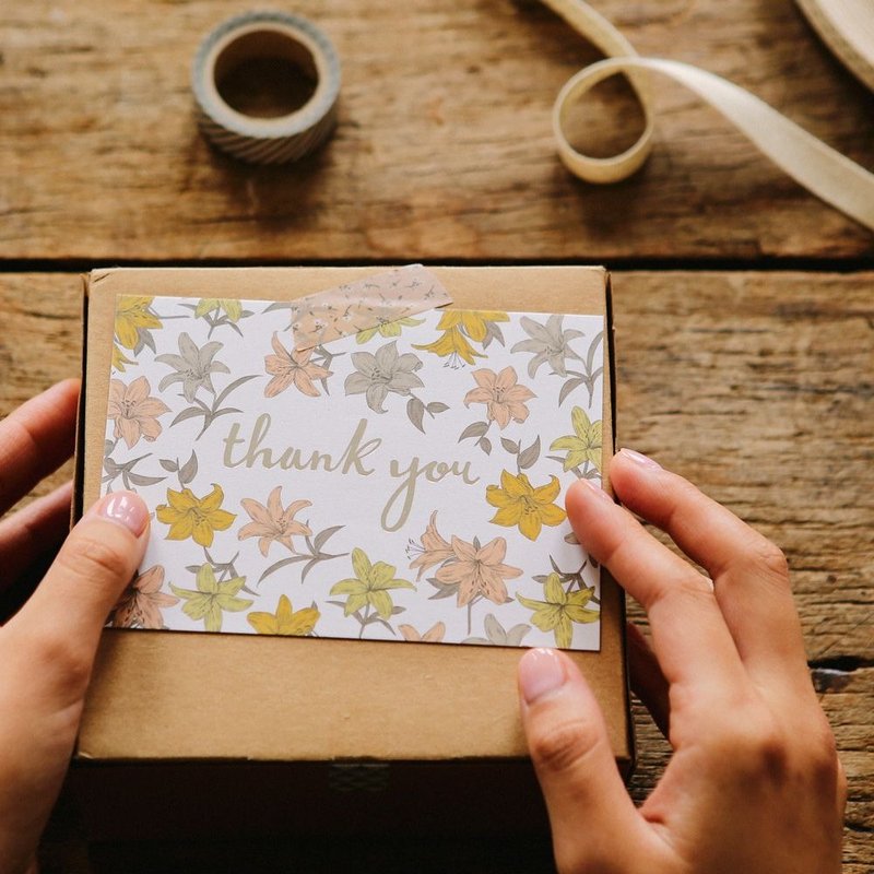 经典时刻明信片卡片V3-14 纯洁百合 (thank U),E2D40693 - 卡片/明信片 - 纸 橘色