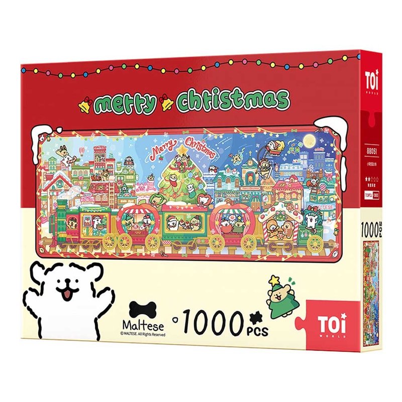 TOi图益 线条小狗系列 小狗圣诞火车 1000片拼图 圣诞节交换礼物 - 拼图 - 纸 多色