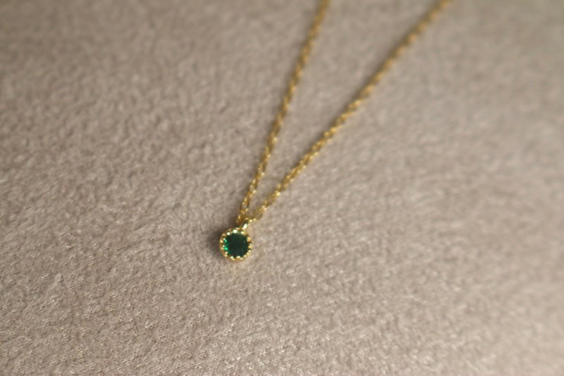 项链 祖母绿 细链 锁骨链 - 木偶戏 - - 项链 - 水晶 绿色