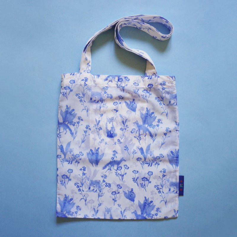 狐狸花草欧根纱托特背袋 - 手提包/手提袋 - 聚酯纤维 多色