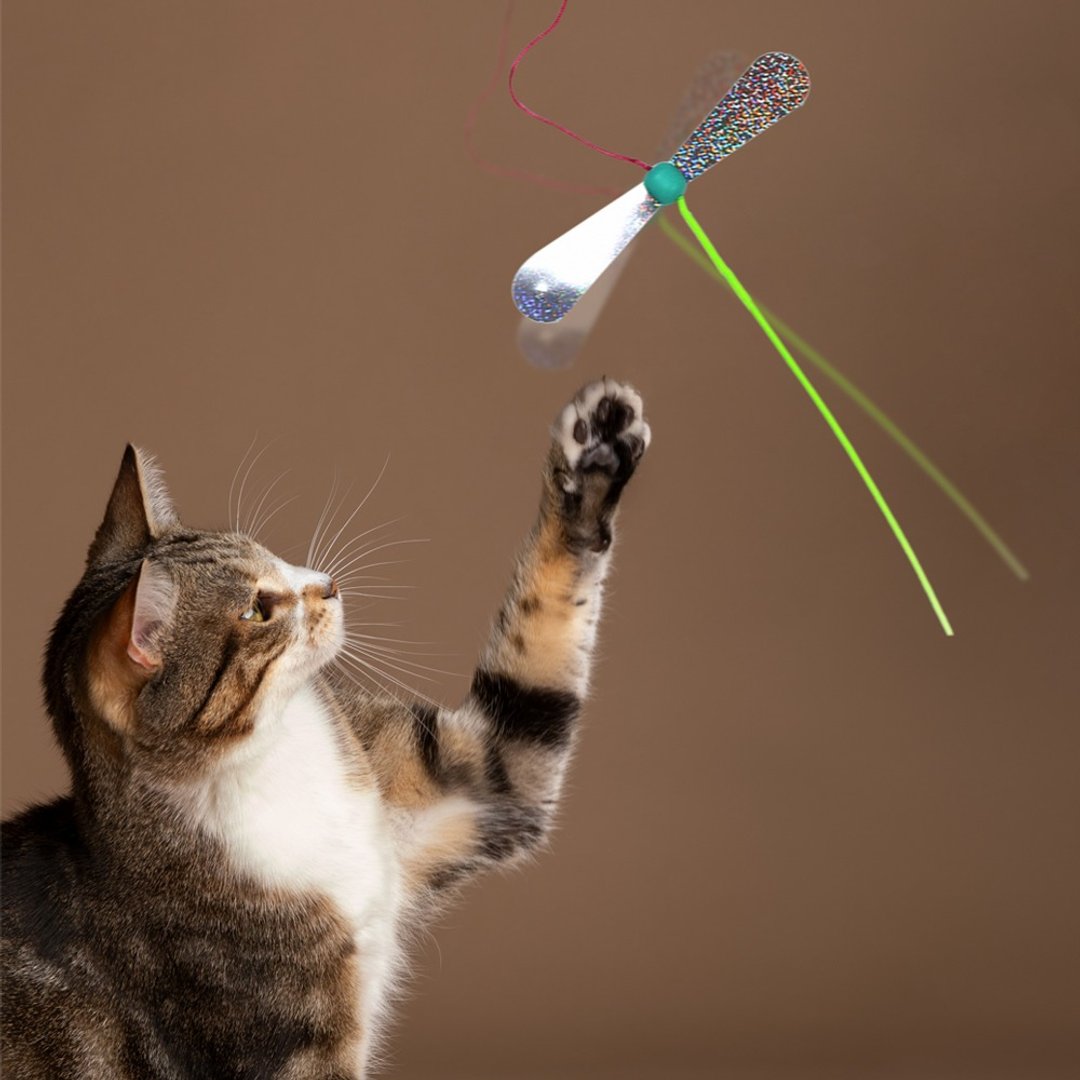 【日本CattyMan】激发猫猫的狩猎精神 ! 柔柄魔幻飞虫伸缩逗猫棒 - 玩具 - 其他材质 