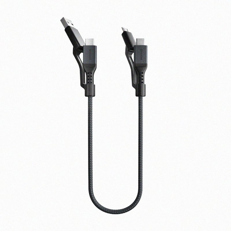 【美国NOMAD】  Universal 3合1 充电传输线 V2 -0.3m | USB-C - 充电宝/传输线 - 铝合金 黑色